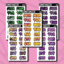 Load image into Gallery viewer, Jumbo Pride Drippy Days of the Week Sticker Sheet