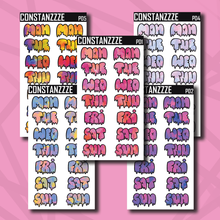 Load image into Gallery viewer, Jumbo Pride Drippy Days of the Week Sticker Sheet