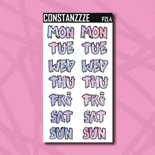 Load image into Gallery viewer, Jumbo Pride Zombie Days of the Week Sticker Sheet