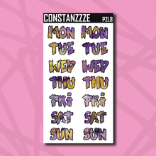 Load image into Gallery viewer, Jumbo Pride Zombie Days of the Week Sticker Sheet