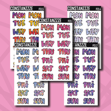 Load image into Gallery viewer, Jumbo Pride Zombie Days of the Week Sticker Sheet