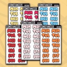 Load image into Gallery viewer, Jumbo 318 Drippy Days of the Week Sticker Sheet