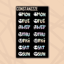 Load image into Gallery viewer, Large Pastel Jack Zombie Days of the Week Sticker Sheet