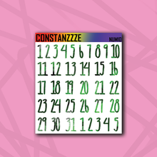 Load image into Gallery viewer, Large Pride Number Sticker Sheet