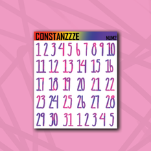 Load image into Gallery viewer, Large Pride Number Sticker Sheet