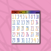 Load image into Gallery viewer, Large Pride Number Sticker Sheet