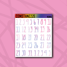 Load image into Gallery viewer, Large Pride Number Sticker Sheet