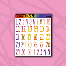 Load image into Gallery viewer, Large Pride Number Sticker Sheet