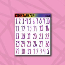 Load image into Gallery viewer, Large Pride Number Sticker Sheet