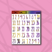 Load image into Gallery viewer, Large Pride Number Sticker Sheet