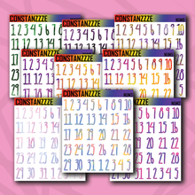 Load image into Gallery viewer, Large Pride Number Sticker Sheet