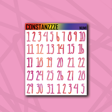 Load image into Gallery viewer, Large Pride Number Sticker Sheet