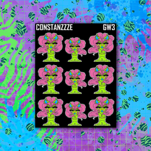 Load image into Gallery viewer, Neon Green Go Wild Llama Sticker Sheet