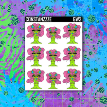 Load image into Gallery viewer, Neon Green Go Wild Llama Sticker Sheet