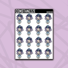 Load image into Gallery viewer, Moonie Chibi Ugh Sticker Sheet (Choose Your Skin Tone)