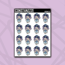 Load image into Gallery viewer, Moonie Chibi Drained Sticker Sheet (Choose Your Skin Tone)