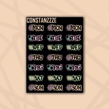 Load image into Gallery viewer, Pastel Sally Days of the Week Sticker Sheet