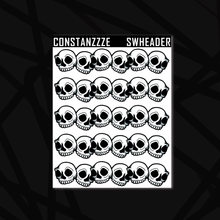 Load image into Gallery viewer, Wide Skull Header Sticker Sheet