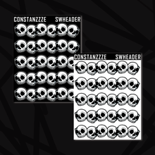 Load image into Gallery viewer, Wide Skull Header Sticker Sheet