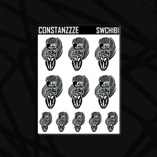 Load image into Gallery viewer, Skull Witch Chibi Sticker Sheet