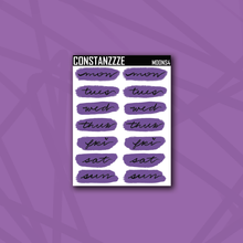 Load image into Gallery viewer, Purple Moon Day Swatch Sticker Sheet
