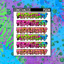 Load image into Gallery viewer, Neon Go Wild Wide Drippie Header Sticker Sheet