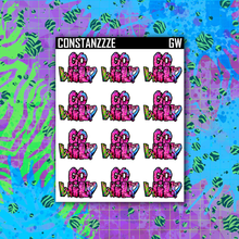 Load image into Gallery viewer, Neon Zombie Lettered Go Wild Sticker Sheet