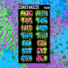 Load image into Gallery viewer, Jumbo Neon Go Wild Drippy Days of the Week Sticker Sheet