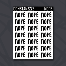 Load image into Gallery viewer, Nope Hand Lettered Sticker Sheet