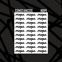 Load image into Gallery viewer, Nope Hand Lettered Sticker Sheet
