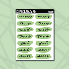 Load image into Gallery viewer, Green Plantchette Day Swatch Sticker Sheet