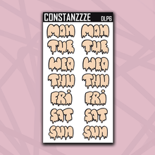 Load image into Gallery viewer, Jumbo Pastel Drippy Days of the Week Sticker Sheet