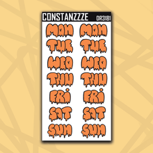 Load image into Gallery viewer, Jumbo 318 Drippy Days of the Week Sticker Sheet