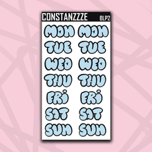 Load image into Gallery viewer, Jumbo Pastel Bubble Days of the Week Sticker Sheet