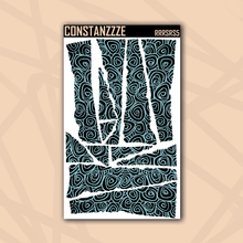 Load image into Gallery viewer, Pastel Swirlies on Black Rippies Sticker Sheet