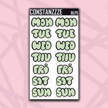 Load image into Gallery viewer, Jumbo Pastel Bubble Days of the Week Sticker Sheet