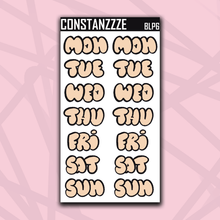 Load image into Gallery viewer, Jumbo Pastel Bubble Days of the Week Sticker Sheet