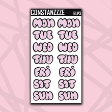 Load image into Gallery viewer, Jumbo Pastel Bubble Days of the Week Sticker Sheet