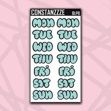 Load image into Gallery viewer, Jumbo Pastel Bubble Days of the Week Sticker Sheet