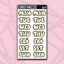Load image into Gallery viewer, Jumbo Pastel Bubble Days of the Week Sticker Sheet