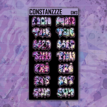 Load image into Gallery viewer, Jumbo Pink Shatter Go Wild Drippy Days of the Week Sticker Sheet