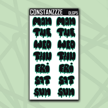 Load image into Gallery viewer, Jumbo Plantchette Drippy Days of the Week Sticker Sheet