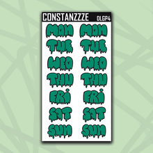 Load image into Gallery viewer, Jumbo Plantchette Drippy Days of the Week Sticker Sheet