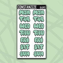 Load image into Gallery viewer, Jumbo Plantchette Drippy Days of the Week Sticker Sheet
