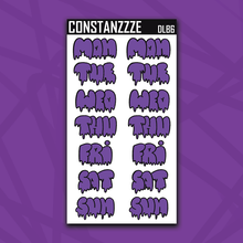 Load image into Gallery viewer, Jumbo Brights Drippy Days of the Week Sticker Sheet