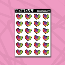 Load image into Gallery viewer, Pride Heart Sticker Sheet