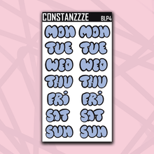 Load image into Gallery viewer, Jumbo Pastel Bubble Days of the Week Sticker Sheet