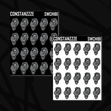 Load image into Gallery viewer, Small Skull Witch Chibi Sticker Sheet