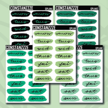Load image into Gallery viewer, Green Plantchette Day Swatch Sticker Sheet