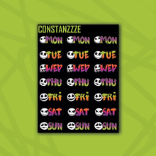 Load image into Gallery viewer, Traditional Jack Zombie Days of the Week Sticker Sheet